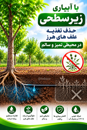 حذف علف های هرز کشاورزی  آبیاری زیرسطحی 